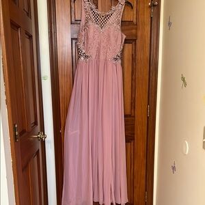 City Studio Pink Sleeveless Maxi Gown for Prom